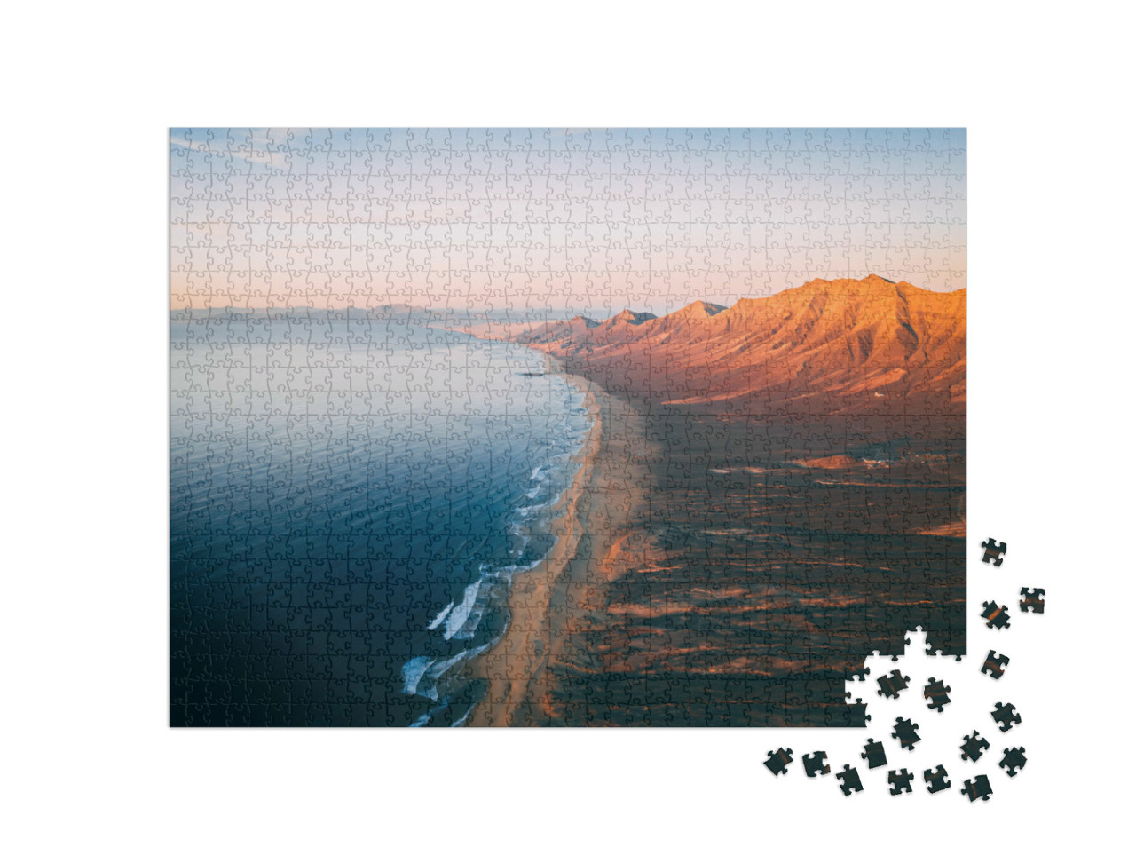 puzzle 1000 dílků „Letecký pohled: Panorama Cofete, Fuerteventura“
