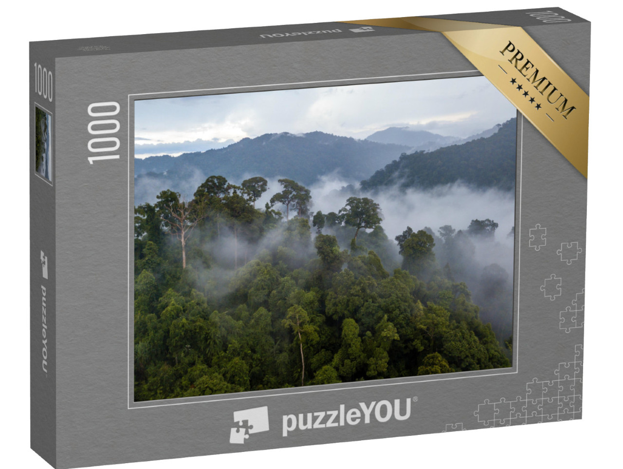 puzzle 1000 dílků „Mlha nad tropickým deštným pralesem po bouři“
