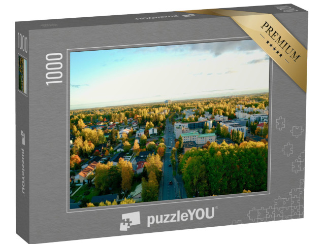 puzzle 1000 dílků „Atmosférický podzimní záběr, Korso Vantaa, Finsko“