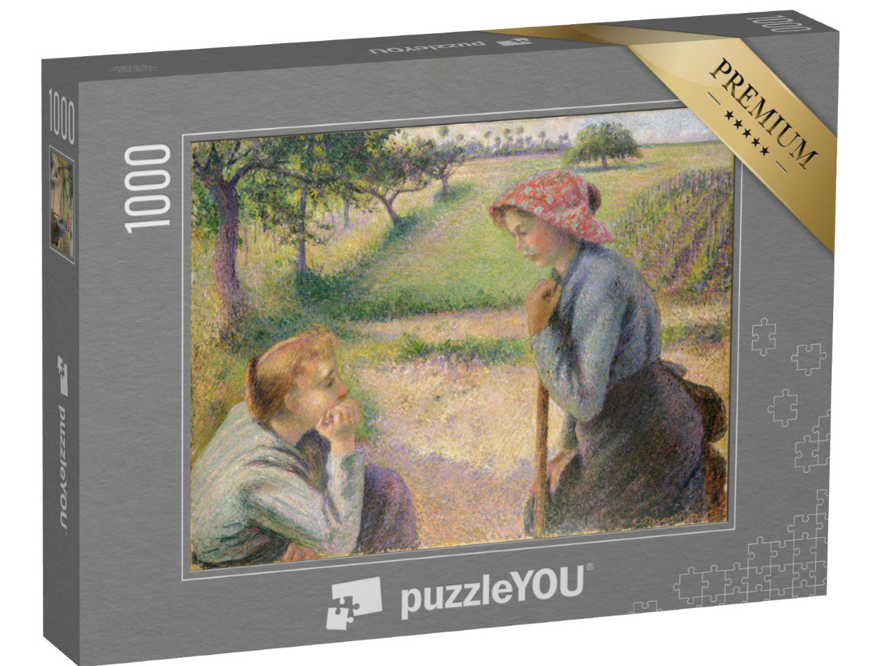 puzzle 1000 dílků „Camille Pissarro - Dvě mladé venkovanky“