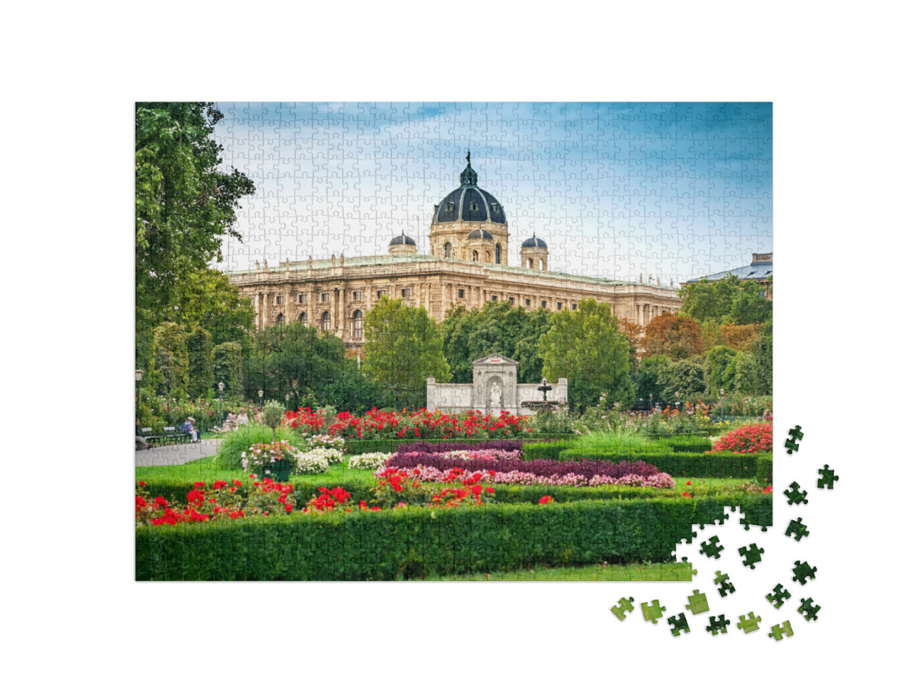 puzzle 1000 dílků „Volksgarten ve Vídni, Rakousko“