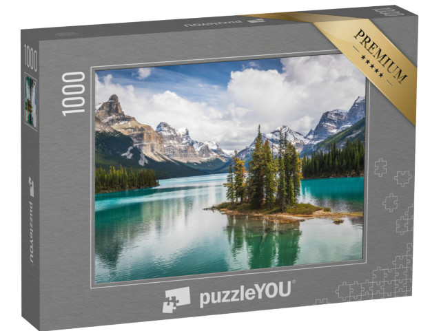 puzzle 1000 dílků „Ostrov duchů v jezeře Maligne v národním parku Jasper v kanadské Albertě“