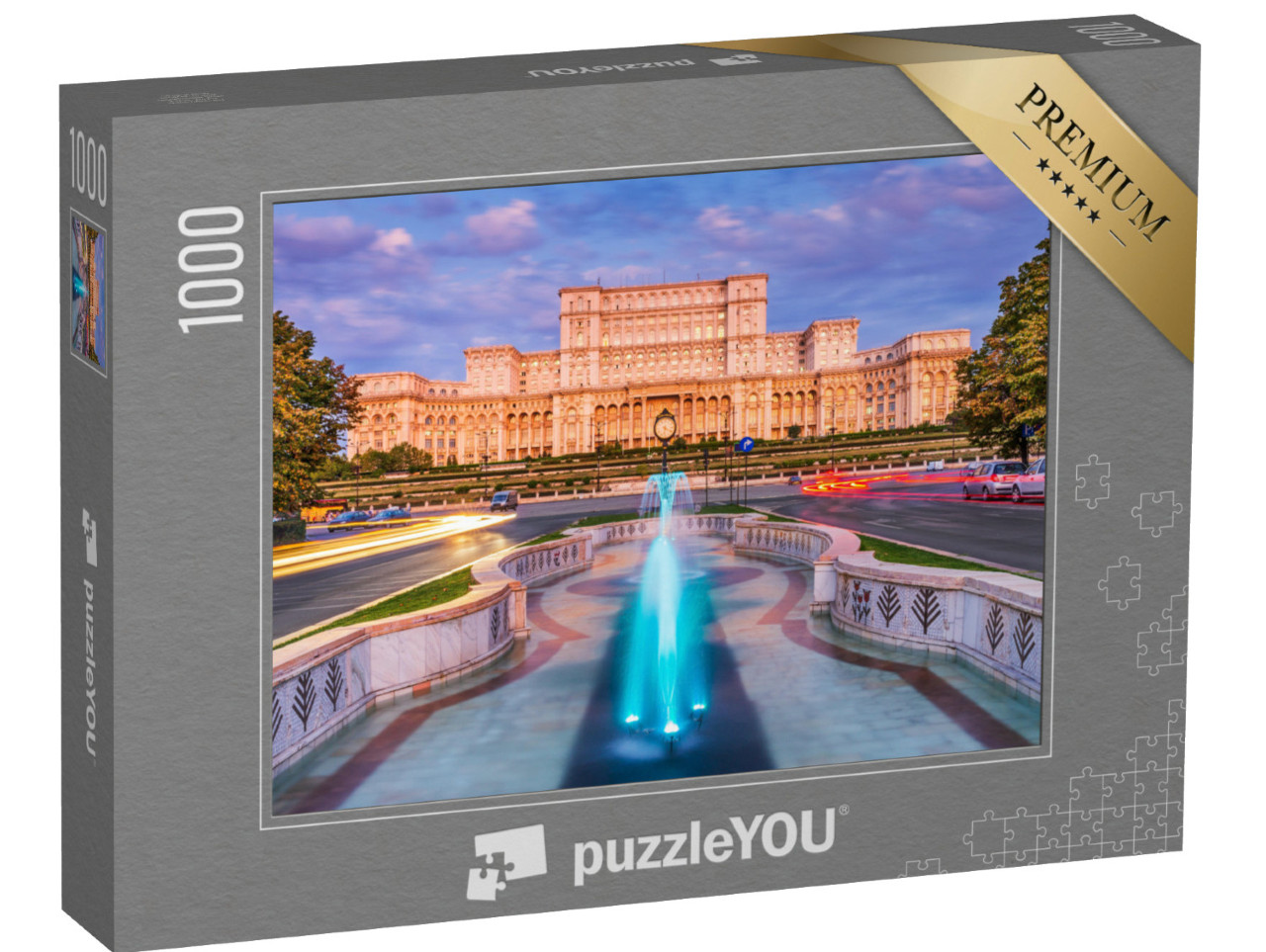 puzzle 1000 dílků „Palác parlamentu při východu slunce, Bukurešť, Rumunsko“