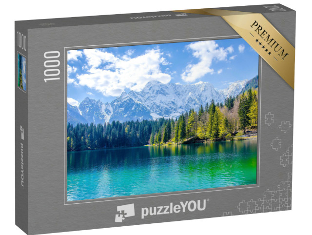 puzzle 1000 dílků „Horské jezero s krajinou“