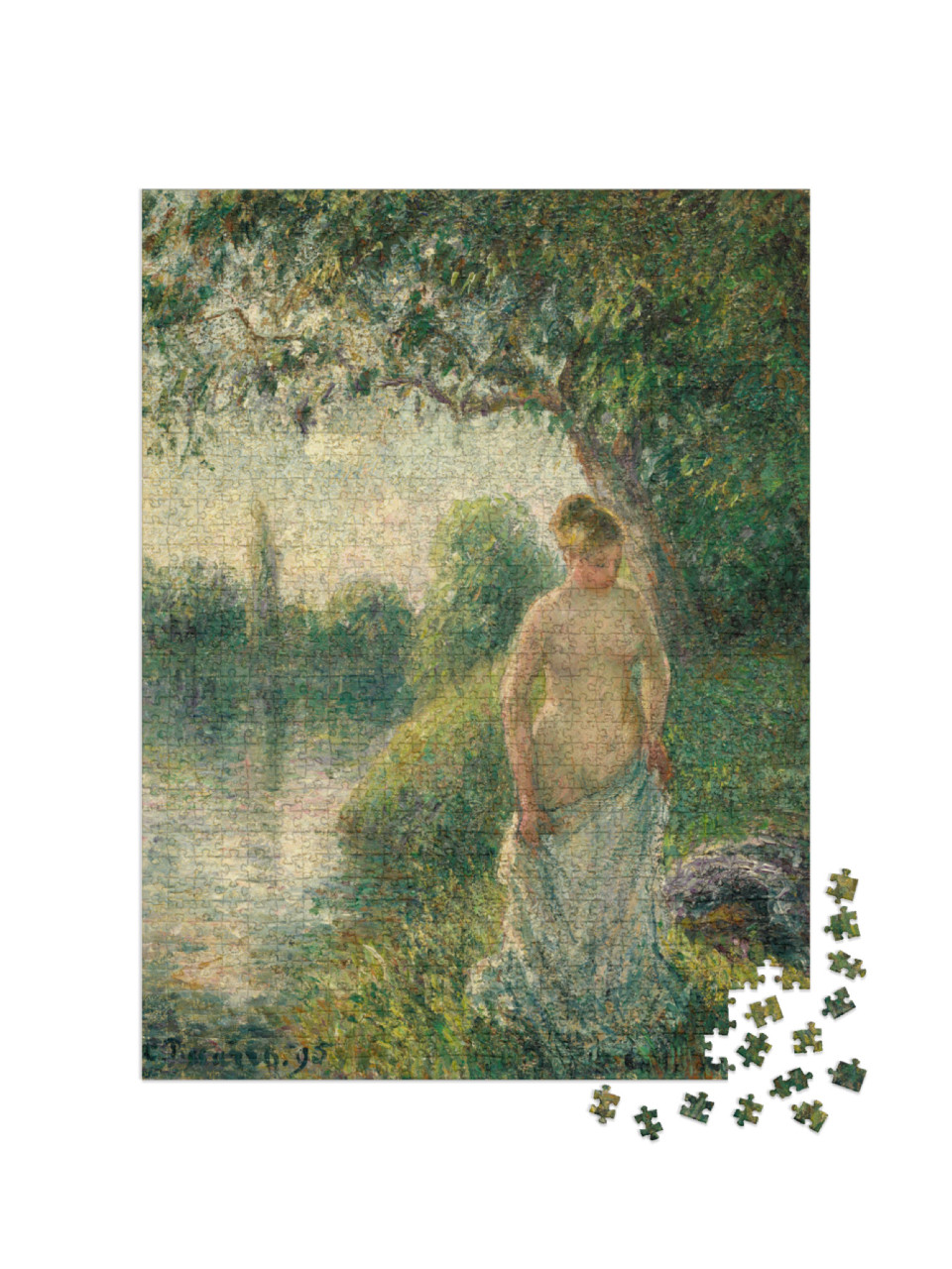 puzzle 1000 dílků „Camille Pissarro - Koupající se osoba“