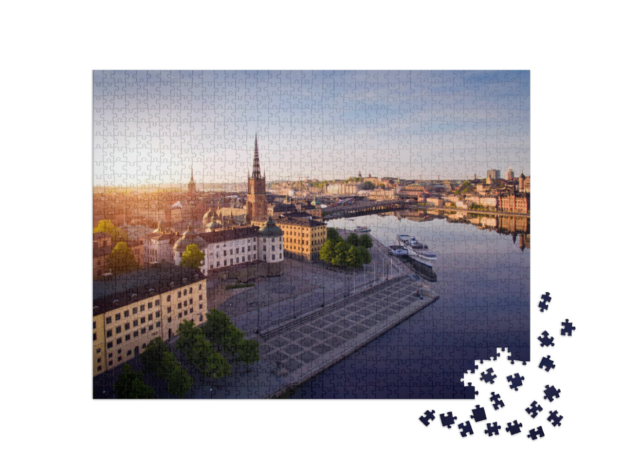 puzzle 1000 dílků „Letecký pohled na město Stockholm“