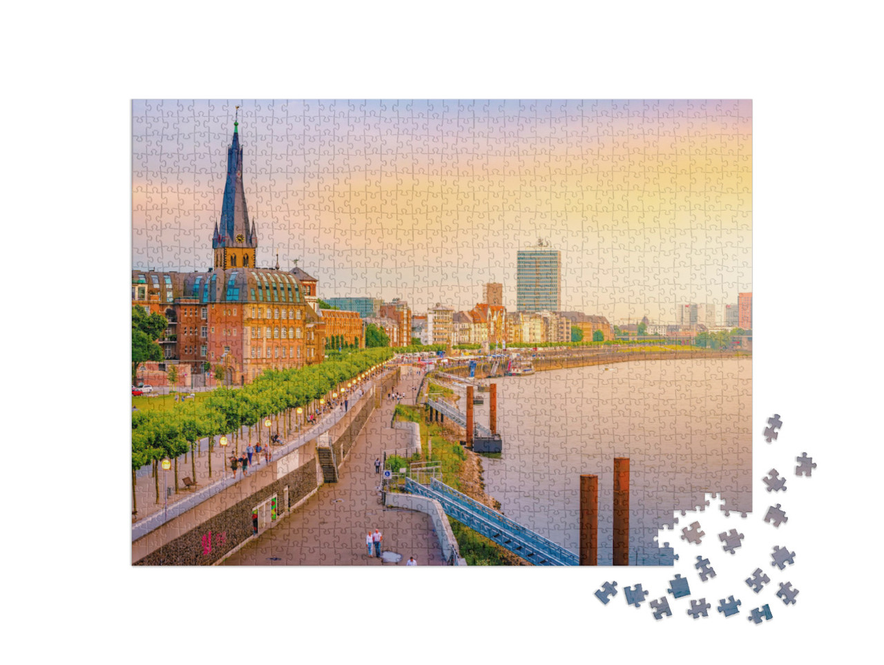 puzzle 1000 dílků „Düsseldorf na Rýně, Německo“