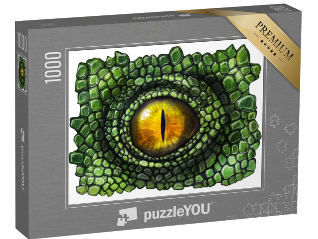 puzzle 1000 dílků „Dinosauří a dračí oko se šupinami. Akvarelová kresba...“