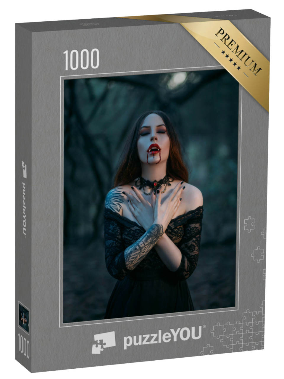 puzzle 1000 dílků „Upírka s ostrými tesáky“
