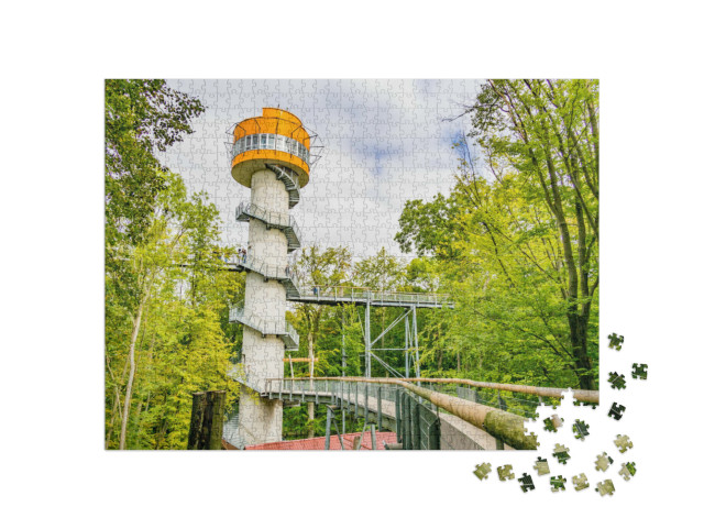 puzzle 1000 dílků „Procházka v korunách stromů v bukových lesích národního parku Hainich, Německo“