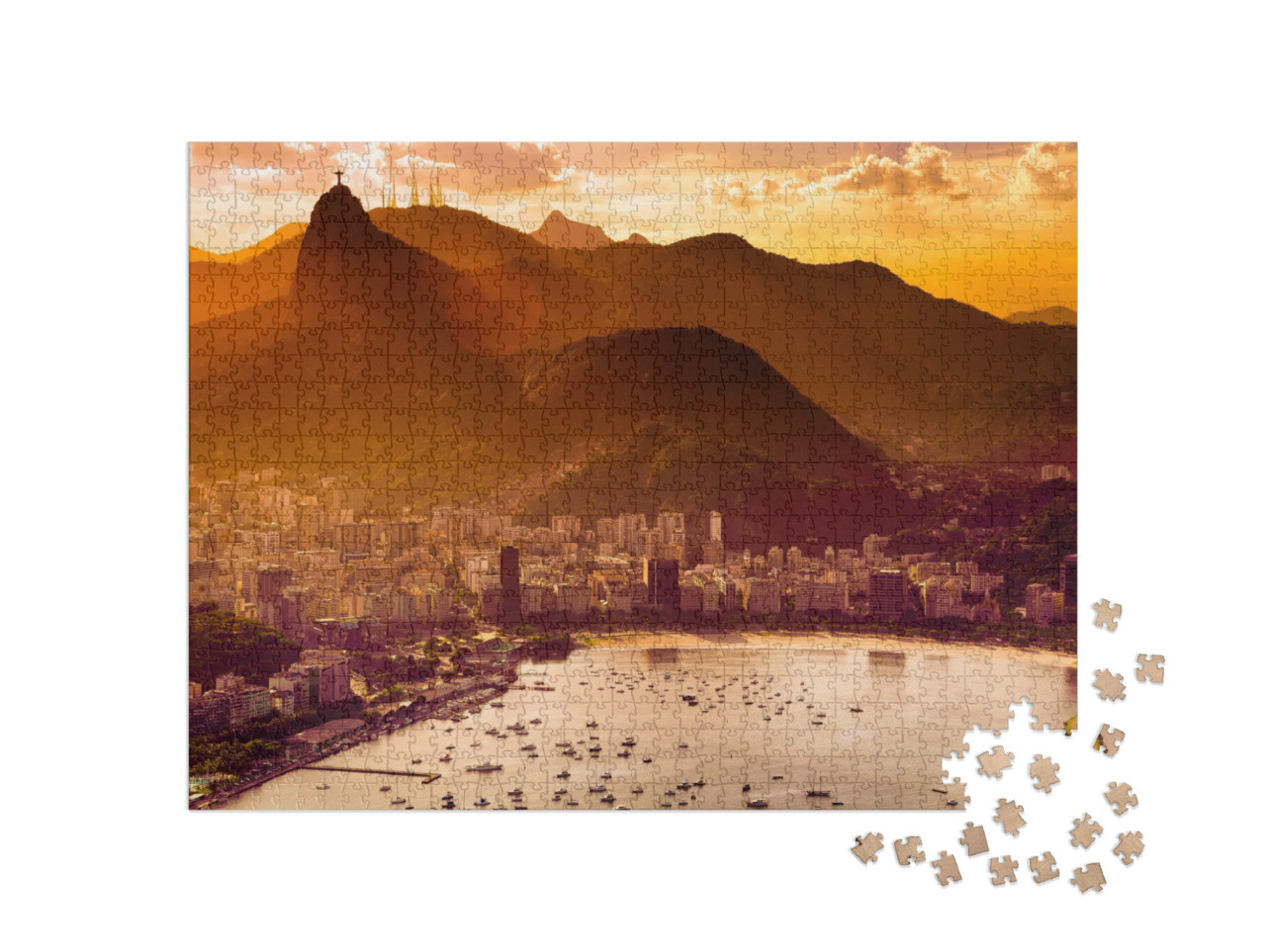 puzzle 1000 dílků „Pohled na večerní Rio De Janeiro, Brazílie“