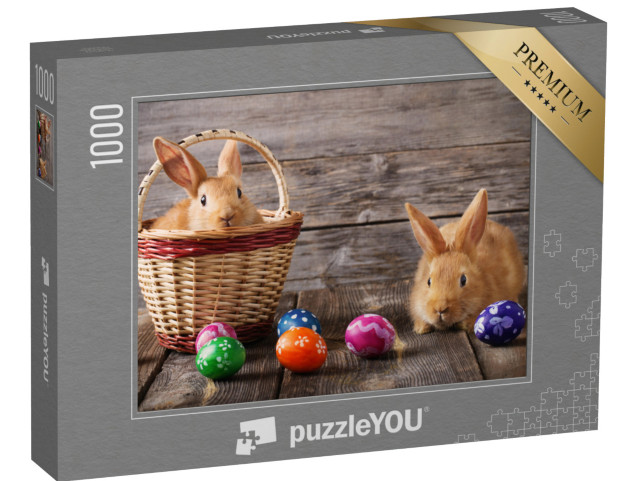 puzzle 1000 dílků „Roztomilí velikonoční zajíčci“