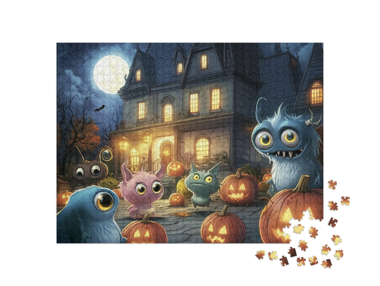 puzzle 1000 dílků „Monstra na Halloween“