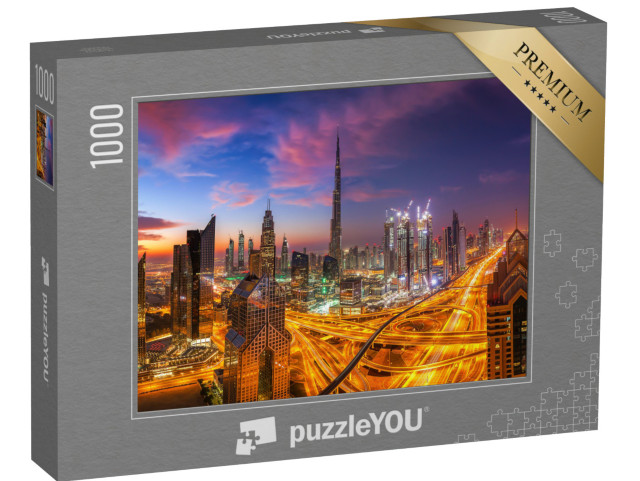 puzzle 1000 dílků „Dubajské panorama při západu slunce“