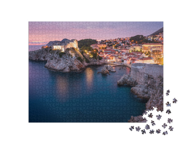 puzzle 1000 dílků „Středověké pevnosti Lovrijenac a Bokar v Dubrovníku, Chorvatsko“