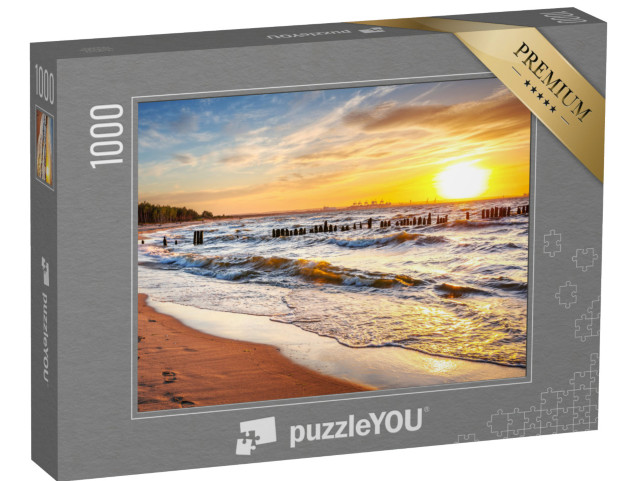 puzzle 1000 dílků „Západ slunce na pláži u Baltského moře v Polsku“