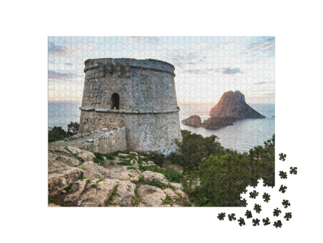 puzzle 1000 dílků „Západ slunce nad ostrovem Es Vedra, Ibiza“