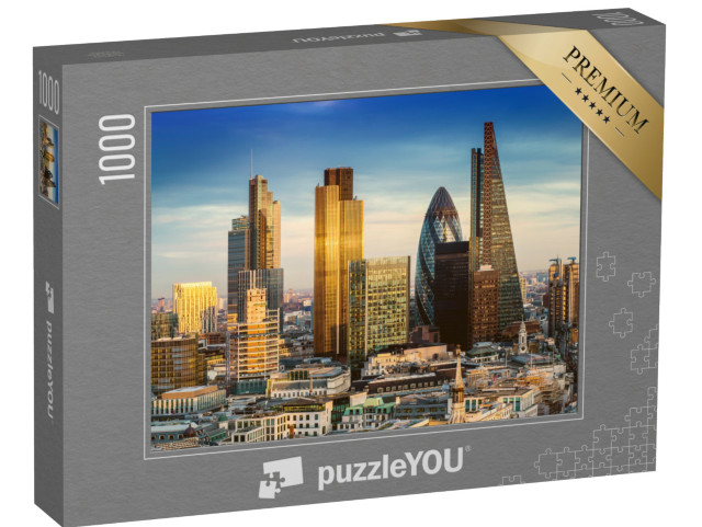 puzzle 1000 dílků „Obchodní čtvrť se slavnými mrakodrapy, Londýn, Anglie“