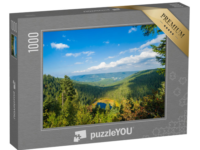 puzzle 1000 dílků „Jezero Huzenbach u Baiersbronnu ve Schwarzwaldu, Bádensko-Württembersko, Německo“