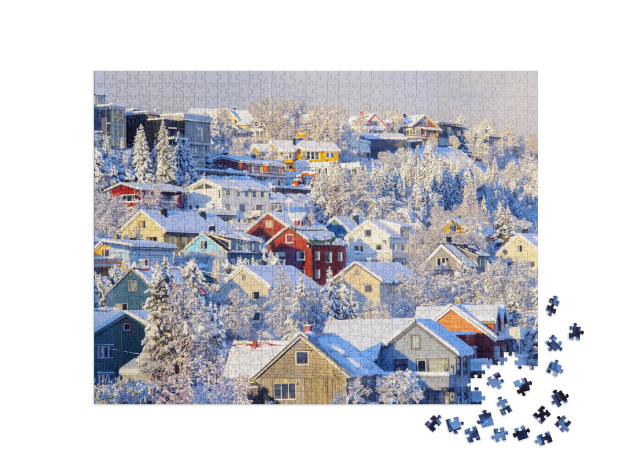 puzzle 1000 dílků „Zimní Tromso, Norsko“