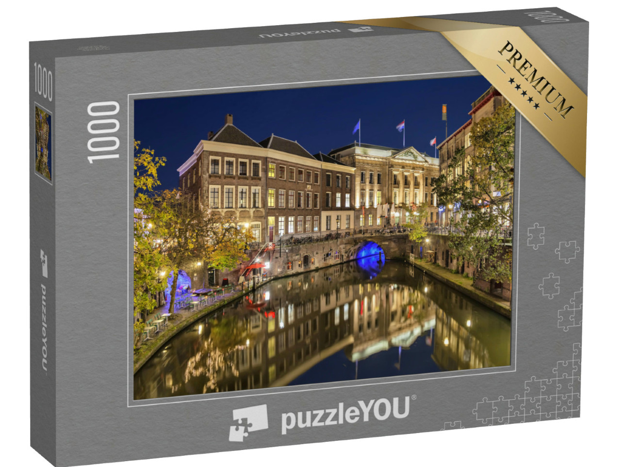 puzzle 1000 dílků „Kanál v historickém centru Utrechtu, Holandsko“