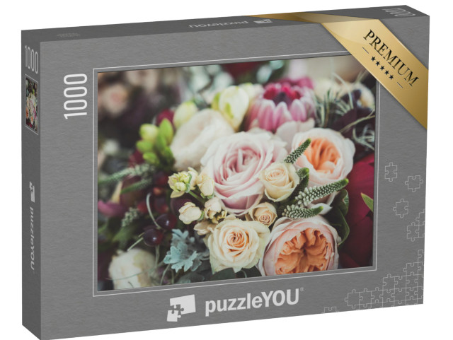 puzzle 1000 dílků „Růže v kytici nevěsty“