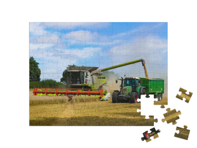 puzzle 100 dílků „Traktor s přívěsem, Oxfordshire“