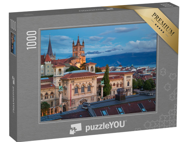 puzzle 1000 dílků „Krásná krajina města Lausanne, Švýcarsko“