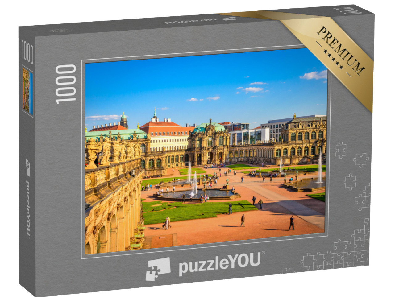 puzzle 1000 dílků „Drážďanský Zwinger, slavná umělecká galerie, Sasko, Německo“