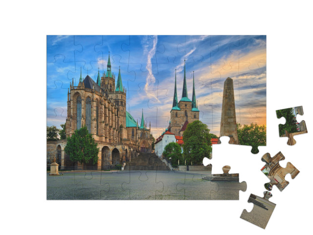 puzzle 48 dílků „Erfurtská katedrála, Durynsko, Německo“