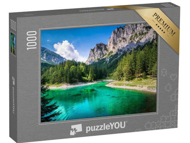 puzzle 1000 dílků „Zelené jezero ve Štýrsku, Rakousko“