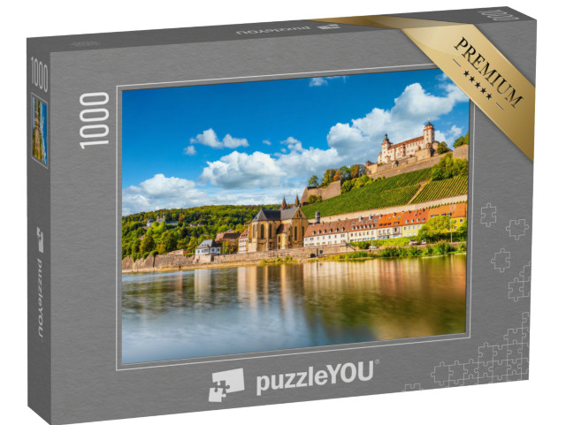 puzzle 1000 dílků „Pevnost Marienberg na Mohanu ve Würzburgu, Bavorsko, Německo“