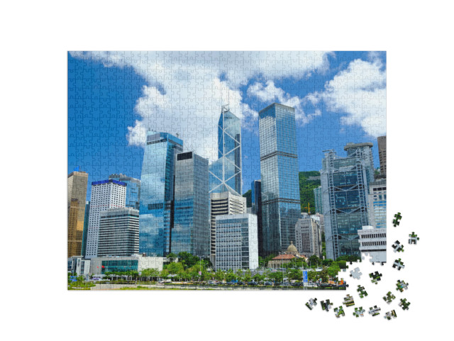 puzzle 1000 dílků „Panorama Hongkongu“