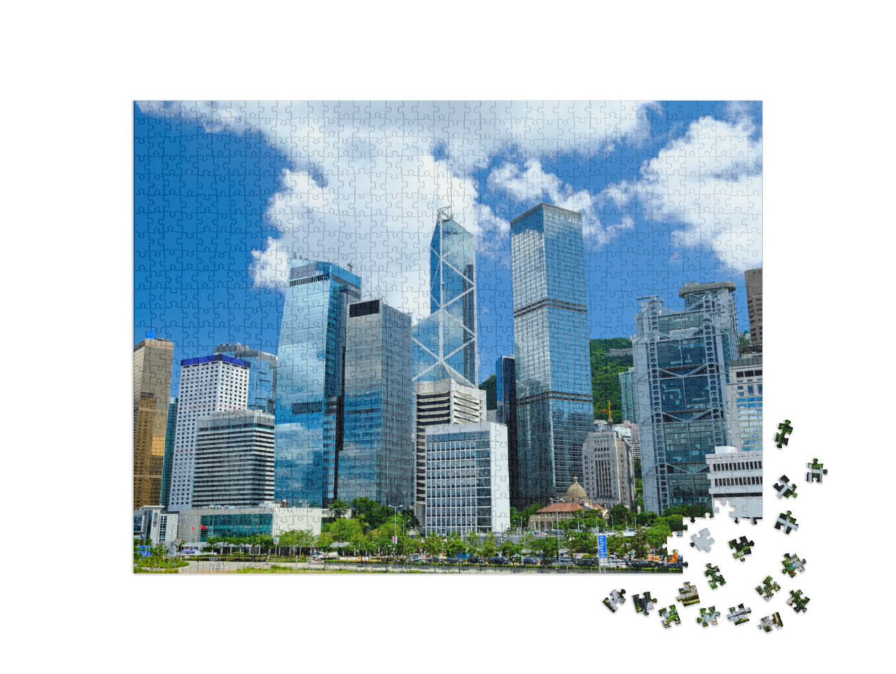 puzzle 1000 dílků „Panorama Hongkongu“