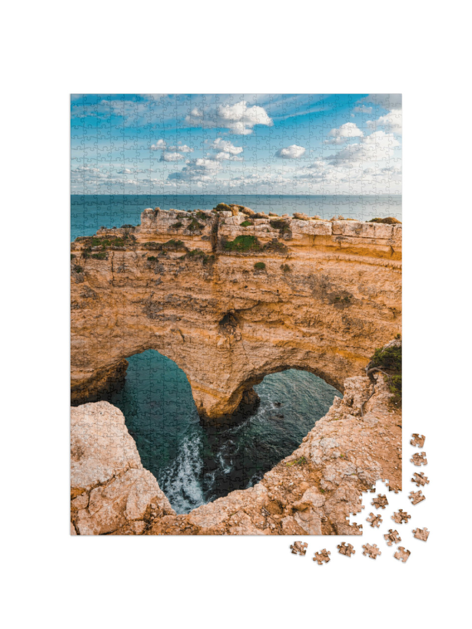 puzzle 1000 dílků „Útesy ve tvaru srdce v Algarve, Portugalsko“