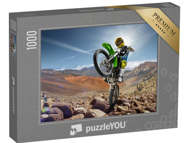 puzzle 1000 dílků „Profesionální jezdec na terénním kole Wheely“