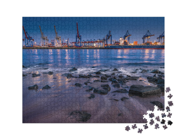 puzzle 1000 dílků XXL „Hamburský přístav v noci“
