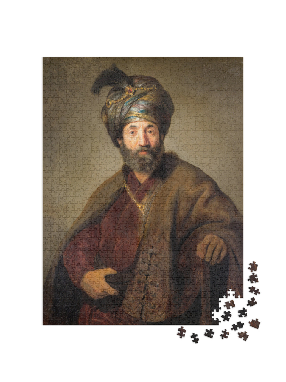 puzzle 1000 dílků „Rembrandt - Muž v orientálním kostýmu 2“