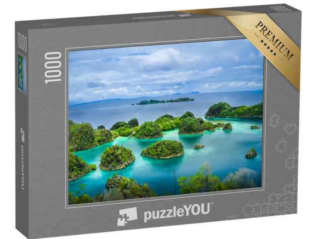 puzzle 1000 dílků „Modrá laguna se zelenými skalami, Raja Ampat, Západní Papua, Indonésie“