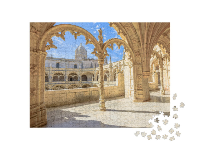 puzzle 1000 dílků „Mosteiro dos Jeronimos, pamětihodnost Lisabonu, památka UNESCO, Portugalsko“