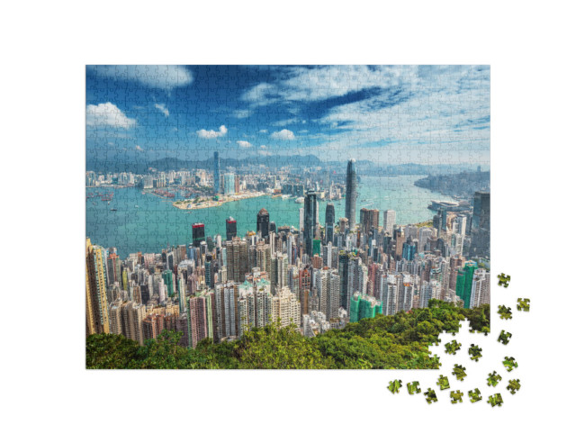 puzzle 1000 dílků „Hongkong, pohled z Victoria Peak“
