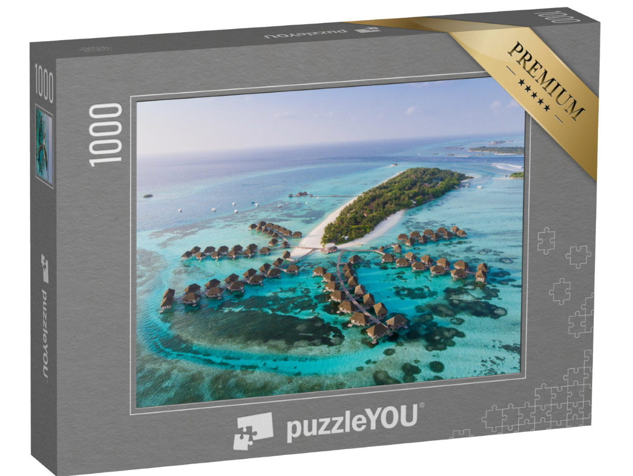 puzzle 1000 dílků „Maledivy shora, Indický oceán“