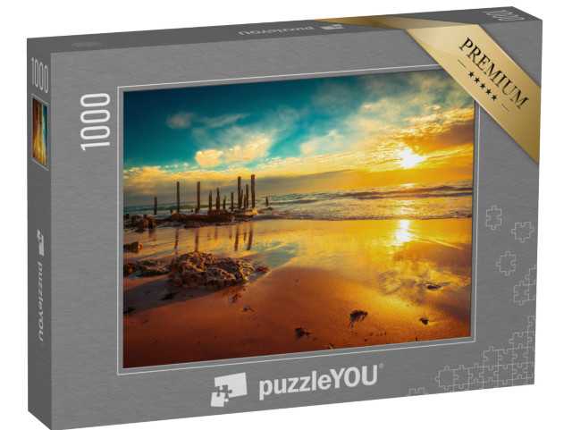 puzzle 1000 dílků „Pláž Port Willunga při západu slunce, Jižní Austrálie“