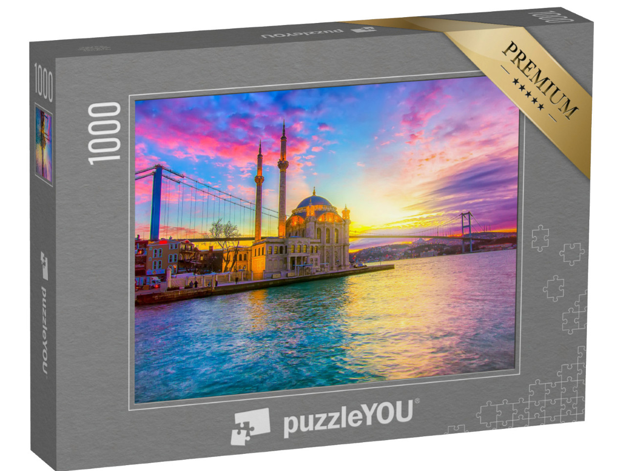 puzzle 1000 dílků „Východ slunce na Bosporu před mešitou Ortakoy, Istanbul“