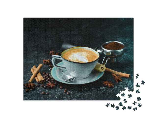 puzzle 1000 dílků „Čerstvě uvařená káva cappuccino“