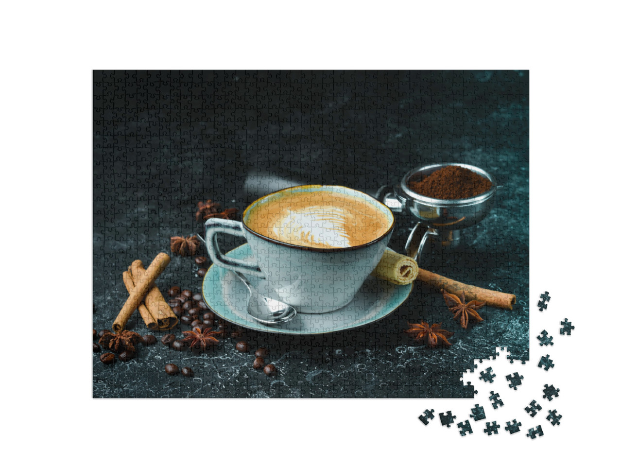 puzzle 1000 dílků „Čerstvě uvařená káva cappuccino“