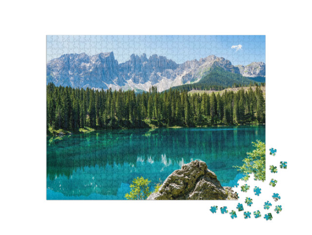 puzzle 1000 dílků „Lago di Carezza, provincie Bolzano, Dolomity, Itálie“