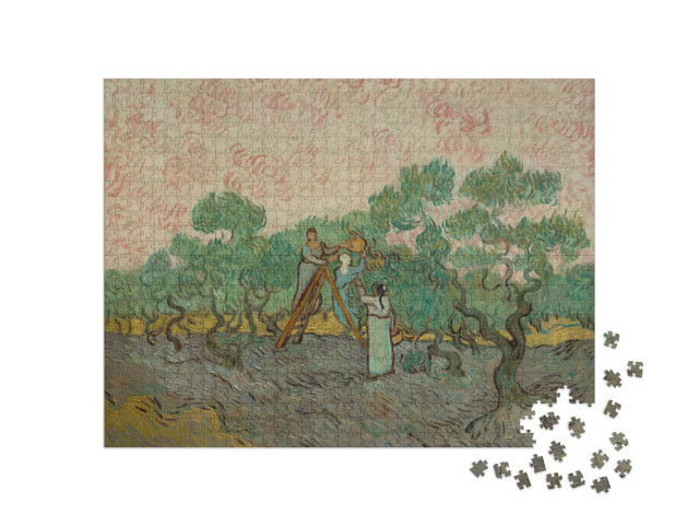 puzzle 1000 dílků „Vincent van Gogh - Ženy sbírající olivy“