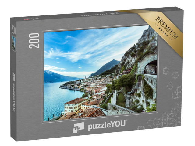 puzzle 200 dílků „Krásné panorama Limone sul Garda na jezeře Garda“