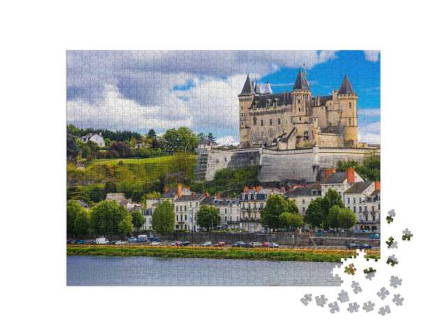 puzzle 1000 dílků „Středověký hrad v Saumuru, údolí Loiry, Francie“